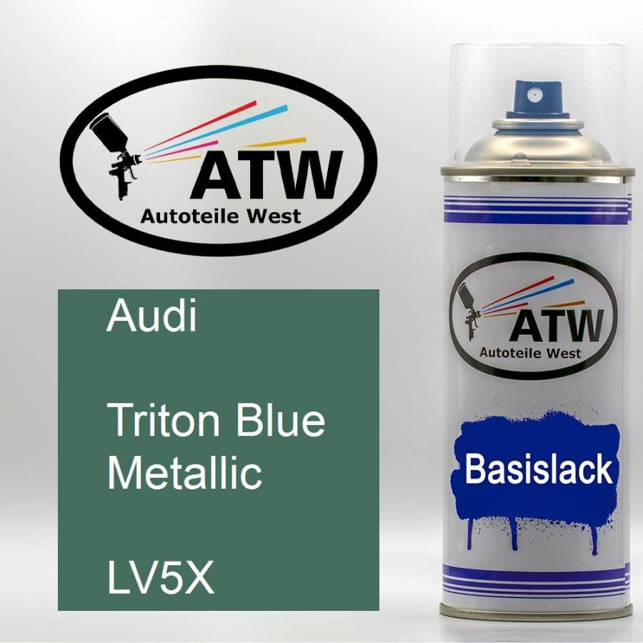 Audi, Triton Blue Metallic, LV5X: 400ml Sprühdose, von ATW Autoteile West.